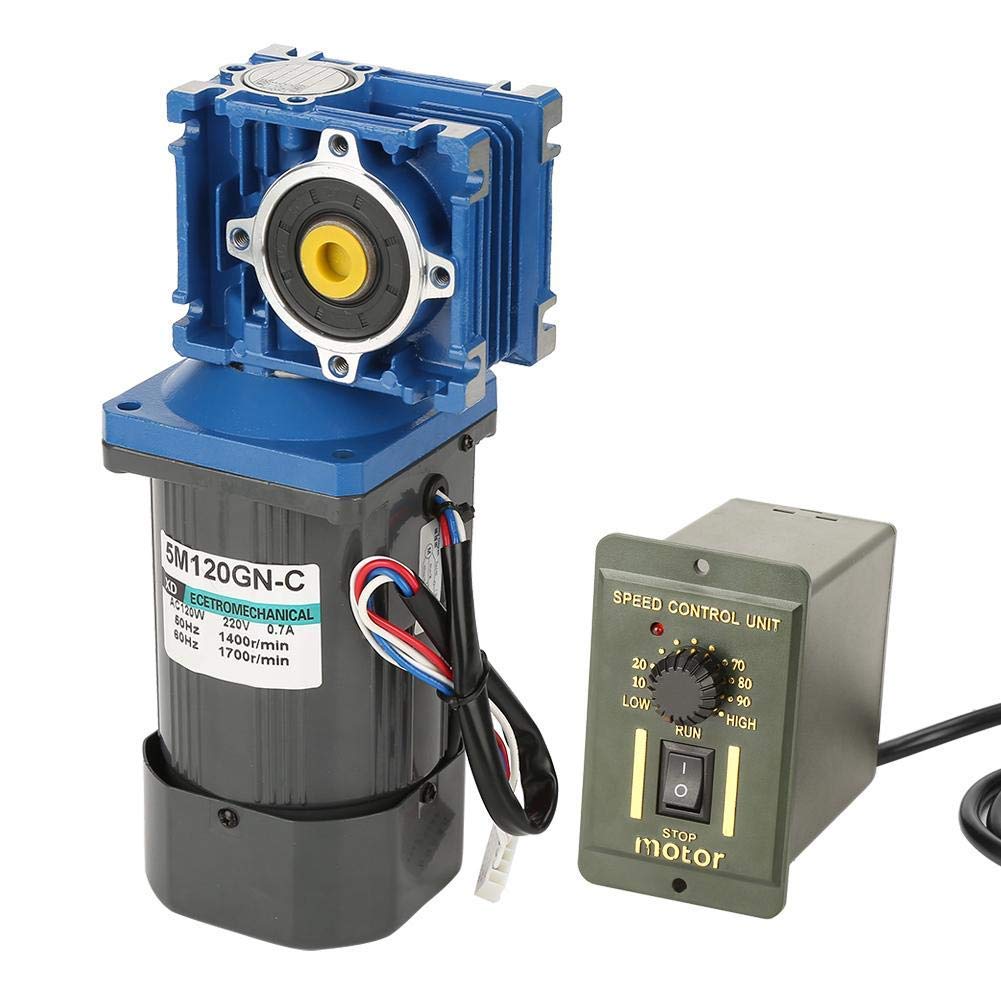 Wormwielmotor – Wormmotor – Tandwielmotor – AC Motor – Snelheidsreductor – 120W 1400 RPM – Zelfremmend Met Instelbare Snelheid En Draairichting