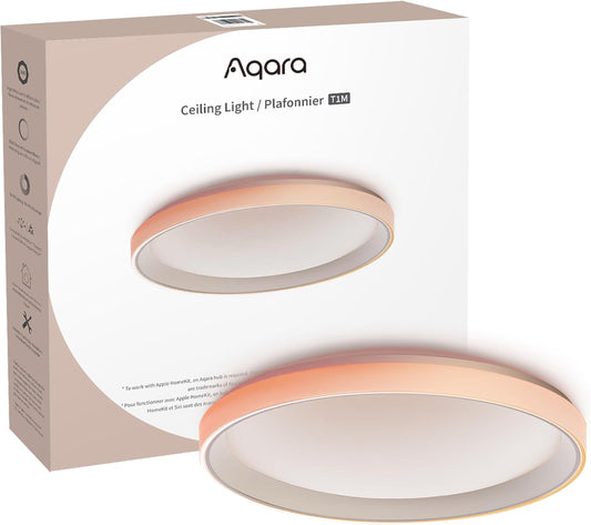 Aqara Ceiling light T1M, requires Zigbee 3.0 HUB, RGB+IC with gradient effects, 40W 3450 lm, 2700-6500 K Tunable white, supports HomeKit, Alexa, Google and IFTTT [Energy Class E], Matter over Bridge - QUORE
