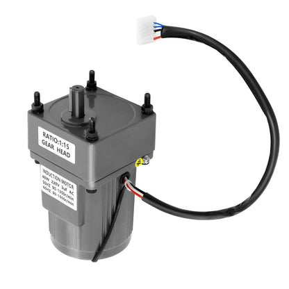 Elektrische Tandwielmotor – Gearmotor – Traploze Motor – Snelheidsregelaar – Enkelfasige Motor – 40 W Vermogen – 0-90 RPM Regelbaar – Aluminiumlegering Behuizing