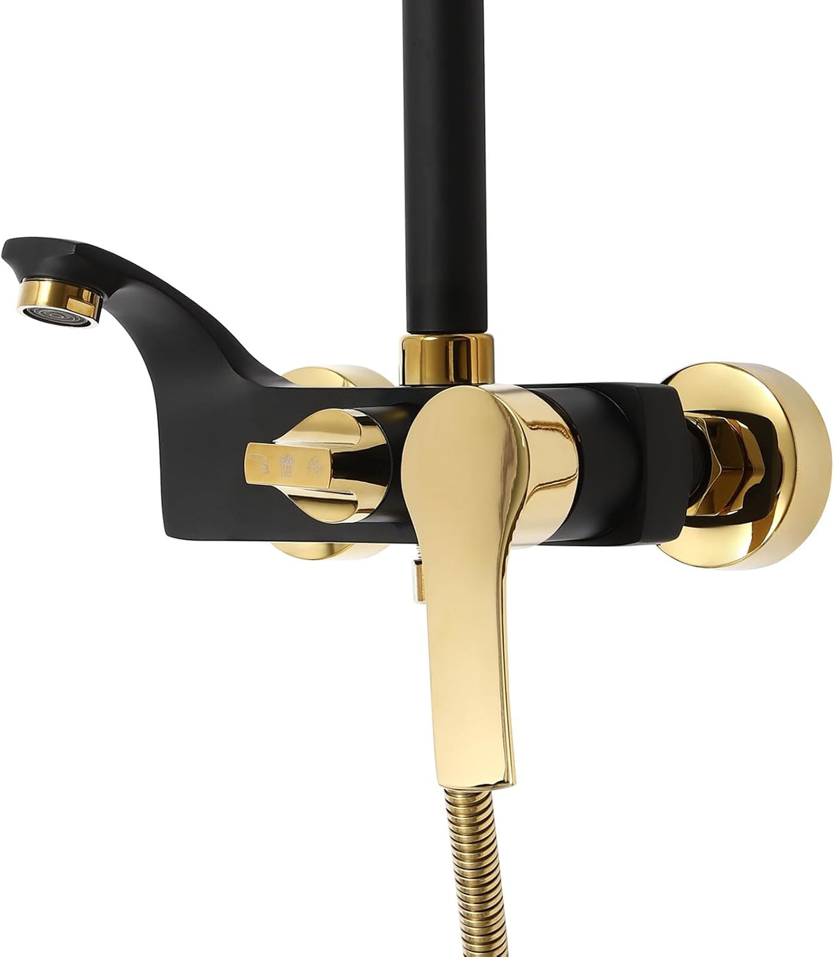 OUKANING Shower Faucet with Rain Shower, Brass Stainless Steel and ABS, Shower System Shower Set, 3 Water Outlet Modes, Indoor Housewarming Gift (Black, Gold) - QUORE