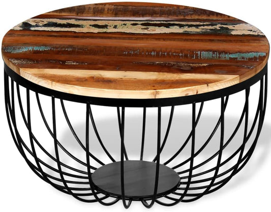 vidaXL Coffee Table Solid Recycled Wood Multicolored Salon Table Table Table
