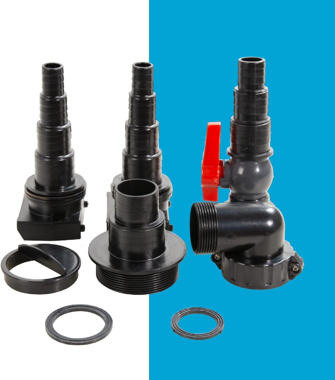AquaForte MBF-550 meerkamerfilter, afmetingen 69 x 52 x 40 cm, max. vijvercapaciteit 24 m³ zonder vissen, max. debiet 12 m³/h, eenvoudig te installeren en te reinigen, geschikt voor verschillende