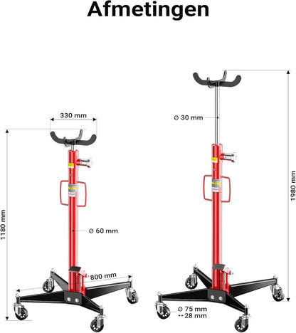 Mobiele transmissiekrik versnellingsbak krik 500kg motorkrik motoren auto garage brug