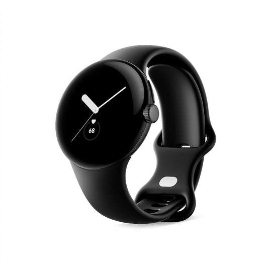 Google Pixel Watch - Android Smartwatch met Fitbit Activity Tracking - Hartslag Tracking Horloge - Matzwarte roestvrijstalen kast met Obsidian Active-band - WiFi