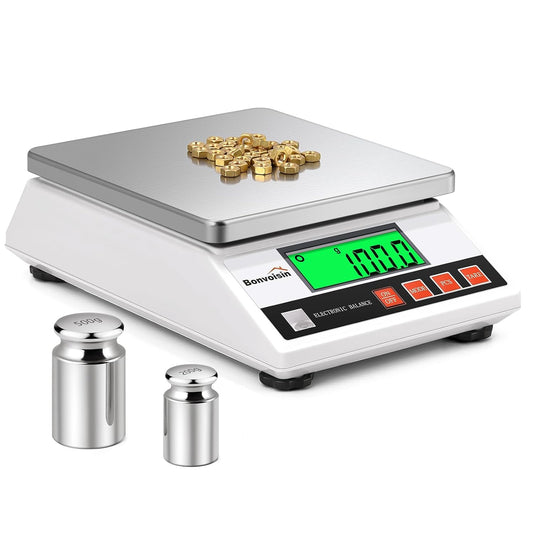 Bonvoisin 0,1 g, 5 kg - 10 kg, digitale elektronische weegschaal, hoge precisie, draagbaar, laboratorium, analytische weegschaal, industrieel wegen, CE-gecertificeerd (6 kg, 0,1 g)
