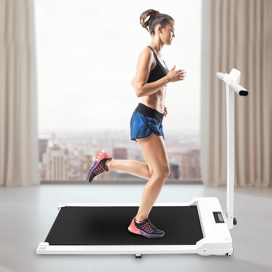 Treadmill for Home 0.75 HP Treadmill, Collapsible, Multiple Practice Modes, Space-Saving Walking Path with Widened Running Belt, LCD Monitor, Mobile Phone Holder, Compact Mini Treadmill for Home and - QUORE