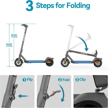 M MEGAWHEELS Elektrische step voor volwassenen, looptijd 30-35 km, maximale snelheid 25 km/u, 25 inch banden, motor 350 W, maximale belasting 120 kg, app-bediening, opvouwbaar en draagbaar