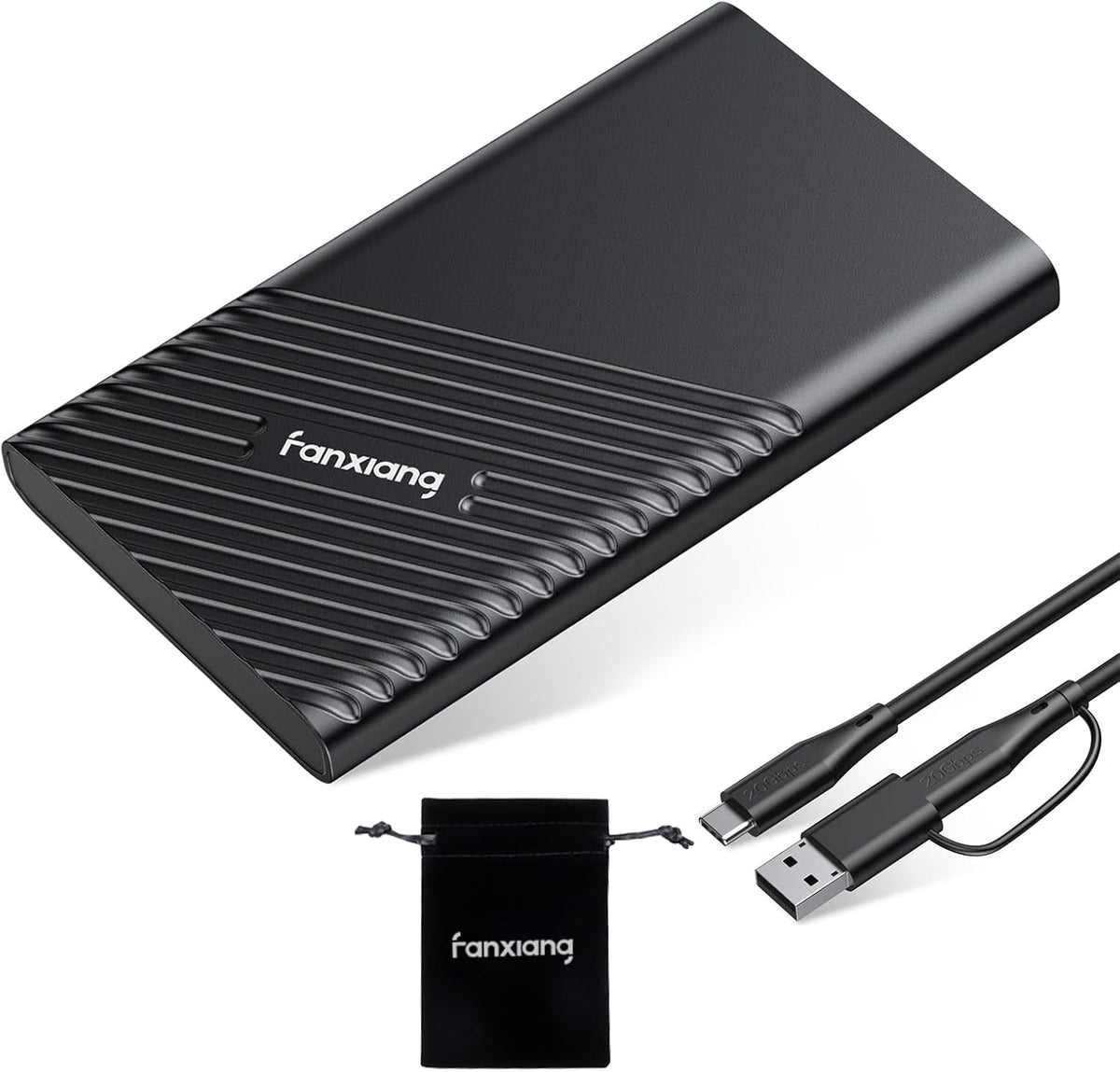 fanxiang 2TB Portable External SSD, Up to 2000MB/s Reading, USB 3.2 Gen2 USB-C PSSD, Portable SSD Hard Drive for iPhone 15/16, PS5/PS4 (Pro), Xbox, OTG Phone, PC, Laptop - PS2000W - QUORE