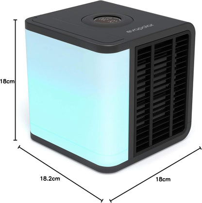 Evapolar evaLIGHT Plus Luftkühler & Luftbefeuchter - Tragbarer Kühl-Ventilator mit Vollspektrum-LED-Hintergrundbeleuchtung - Flüsterleise, einfach zu bedienen, stilvoll, effizient (Zwart)