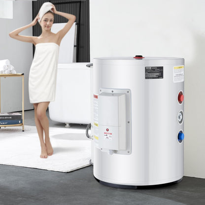 VEVOR Elektrische doorstroomboiler, 1,6 kW, doorstroomboiler met tank van 40 l, met led-display, bediening met knop, waterdichte zijaansluiting, IPX4 waterdichte zijaansluiting, on-demand verwarming