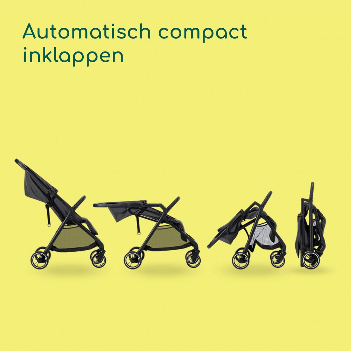 Bebeconfort Azur, Compacte Kinderwagen, 0-3 jaar (15 kg), Lichtgewicht Kinderwagen, Automatisch Inklappen met één Hand, Naadloos Verstelbaar Naar Vlakke Ligstand, Grote Mand, Mineral Graphite