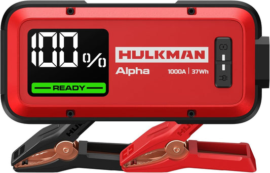 Starthulp – Jumpstarter – Startbooster – Accubooster – Noodstarter – Compacte Rode 12V Uitvoering Met Kabels – 1000 A Piekstroom, Volledig Opladen In 45 Minuten