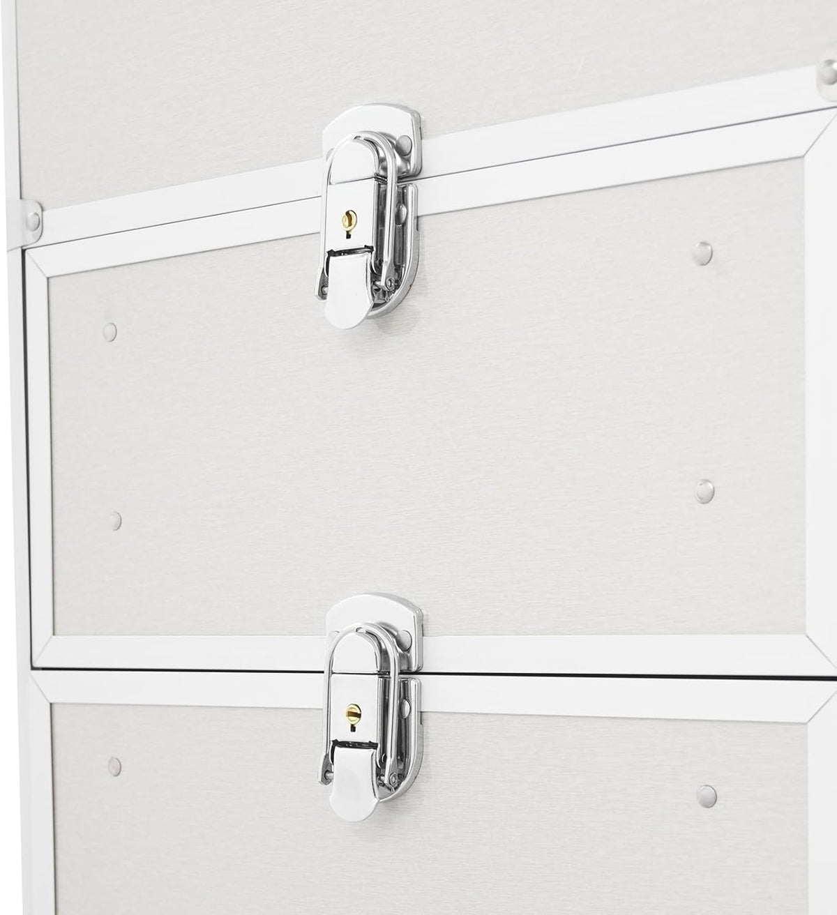 Make-Up Koffer – Make-Up Trolley – Cosmetica Koffer – Visagiekoffer – Beautycase – Aluminium Behuizing – Vergrendelbaar Met 3 Lades & 4 Wielen