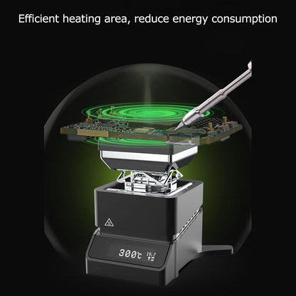 Mini Voorverwarmer – Verwarmingsplaat – Voorverwarmstation – Soldeerstation – Printplaat Voorverwarmer – 30 x 30 Mm Verwarmingsoppervlak – OLED-Display Met 2 Knoppen