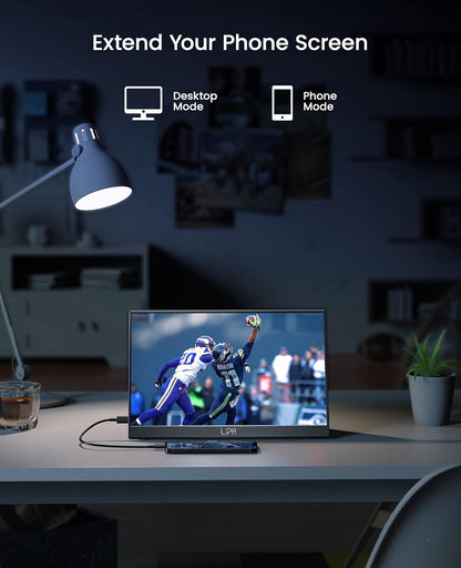 Lipa HDR-50 Portable Monitor 2K 13.3" / Portable Screen/HDMI / 2x USB C/With Case and Kickstand/Also for Consoles / 2560 x 1440 Pixels/Dual Speakers - QUORE