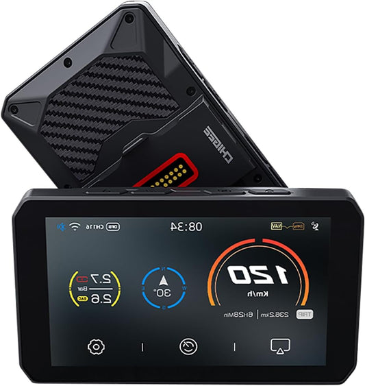 CHIGEE AIO-5 Play for BMW Motorcycles, 3-Pin Interface, Plug-and-Play Smart Display with Apple CarPlay & Android Auto, 60FPS, IP68 Waterproof, Built-in GPS, Anti-Theft Alarm, Data Reading - QUORE