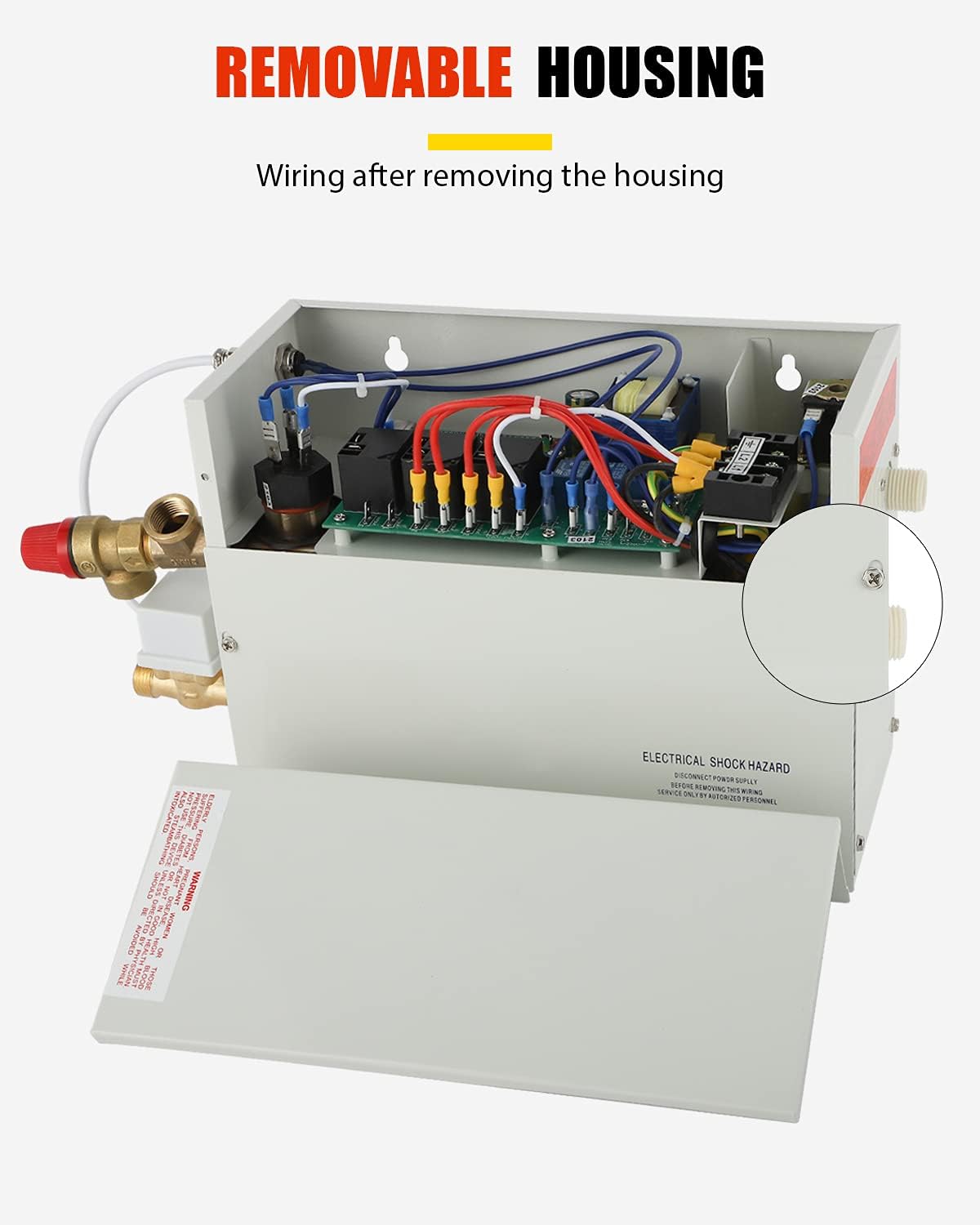 CGOLDENWALL 3 kW stoomgenerator 220 V thuis, ideaal voor sauna/douche/bad/spa, met automatische afvoer, digitale led-regelaar 35-55 °C, voor het verwarmen van ruimtes van 3 m³
