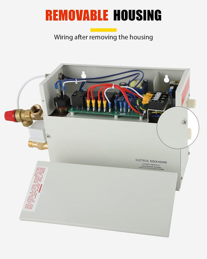 CGOLDENWALL 3 kW stoomgenerator 220 V thuis, ideaal voor sauna/douche/bad/spa, met automatische afvoer, digitale led-regelaar 35-55 °C, voor het verwarmen van ruimtes van 3 m³