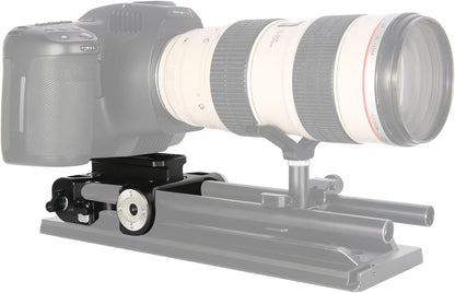Multifunctionele camera-basisplaat met 15 mm stangrailklem, NICEYRIG universele camera-grondplaat met 2 Arri standaardversnellingen en 15 mm railbevestiging voor DSLR-installatiesysteem-513