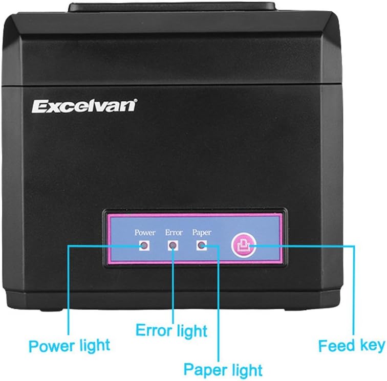 Thermische bonprinter – Kassabonprinter, bonprinter, ticketprinter, thermoprinter – Zwart – 300 mm/s printsnelheid – Automatisch snijmes