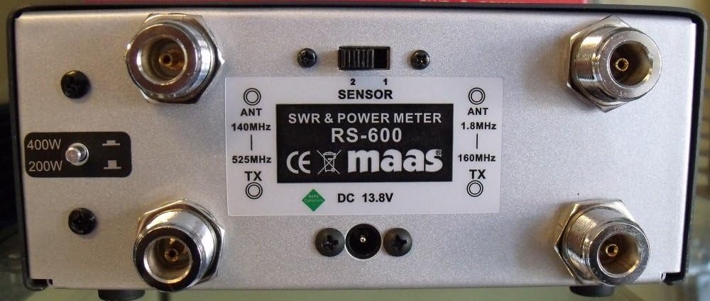 Maas Elektronik - Wattmeter 1,8-525 MHz, 600 W, zwart, professioneel, IPX7, UHF