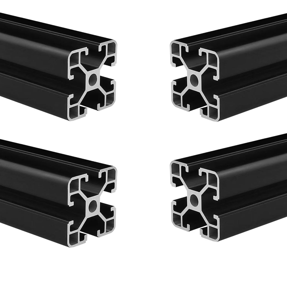 AluProfiel 4040 Alu Profiel 500mm T-Type Zwart Aluminium Profiel 40x40 Europese Standaard Geanodiseerde Lineaire Rail Extrusie 4 Stuks, voor DIY 3D Printer en CNC