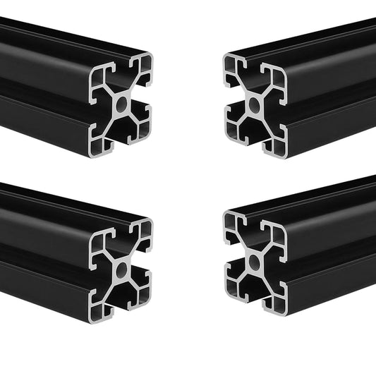 AluProfiel 4040 Alu Profiel 500mm T-Type Zwart Aluminium Profiel 40x40 Europese Standaard Geanodiseerde Lineaire Rail Extrusie 4 Stuks, voor DIY 3D Printer en CNC