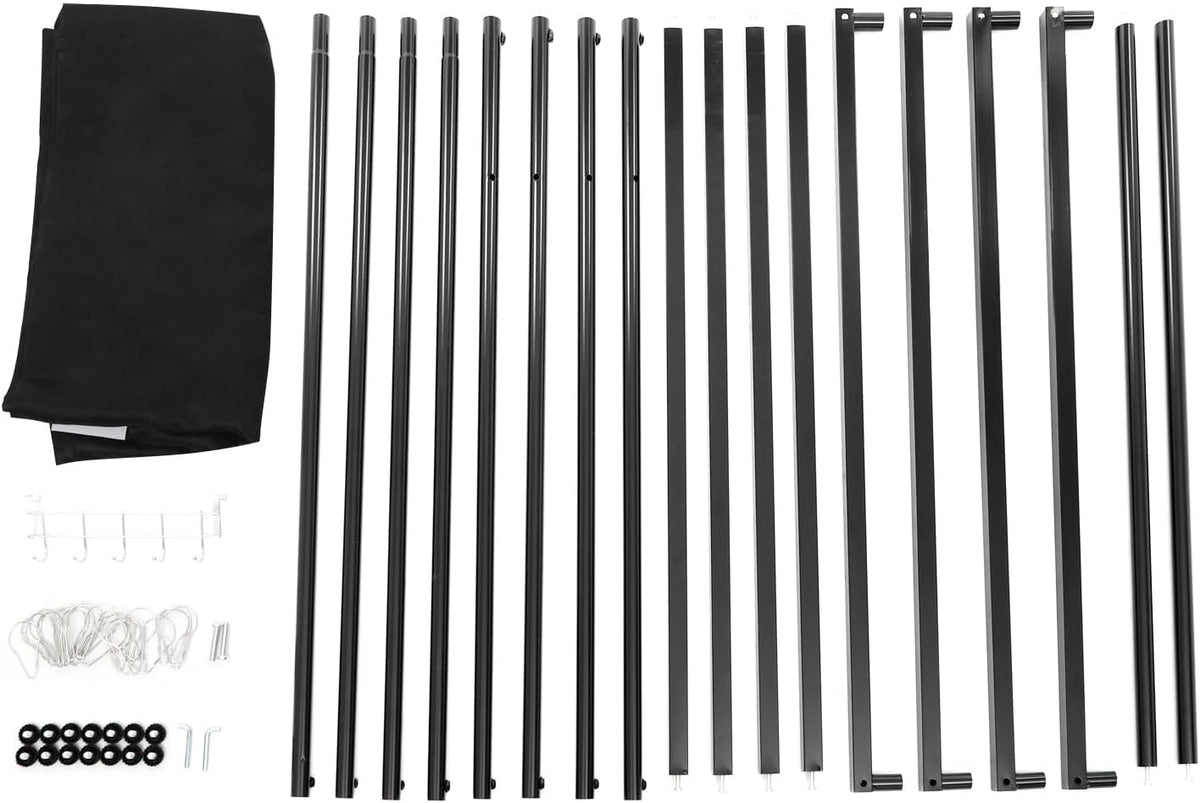 OUKANING Draagbare kleedcabine 100 x 100 x 200 cm, draagvermogen 30-35 kg, beweegbare kleedkamer, vrijstaand, afneembaar en ondoorzichtig, voor 3-4 personen (zwart) - QUORE