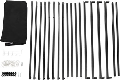 OUKANING Draagbare kleedcabine 100 x 100 x 200 cm, draagvermogen 30-35 kg, beweegbare kleedkamer, vrijstaand, afneembaar en ondoorzichtig, voor 3-4 personen (zwart) - QUORE