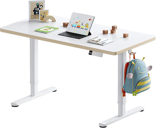 HUANUO Electric Sit-Stand Desk for Children with Mat Surface 120 x 60 cm, Hand Control with LED Display with 3 Preset Heights & Child Safety Lock - QUORE