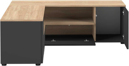 TemaHome, TV-hoek, zwart en eiken, 130 x 40 x 46 cm (B x D x H)
