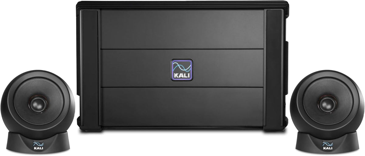 Kali Audio IN-UNF, Ultra Nearfield Monitoring System, nieuw luidsprekersysteem, desktopomgevingen, afmetingen subwoofer: 49,4 x 15,8 x 13,3 cm, zwart