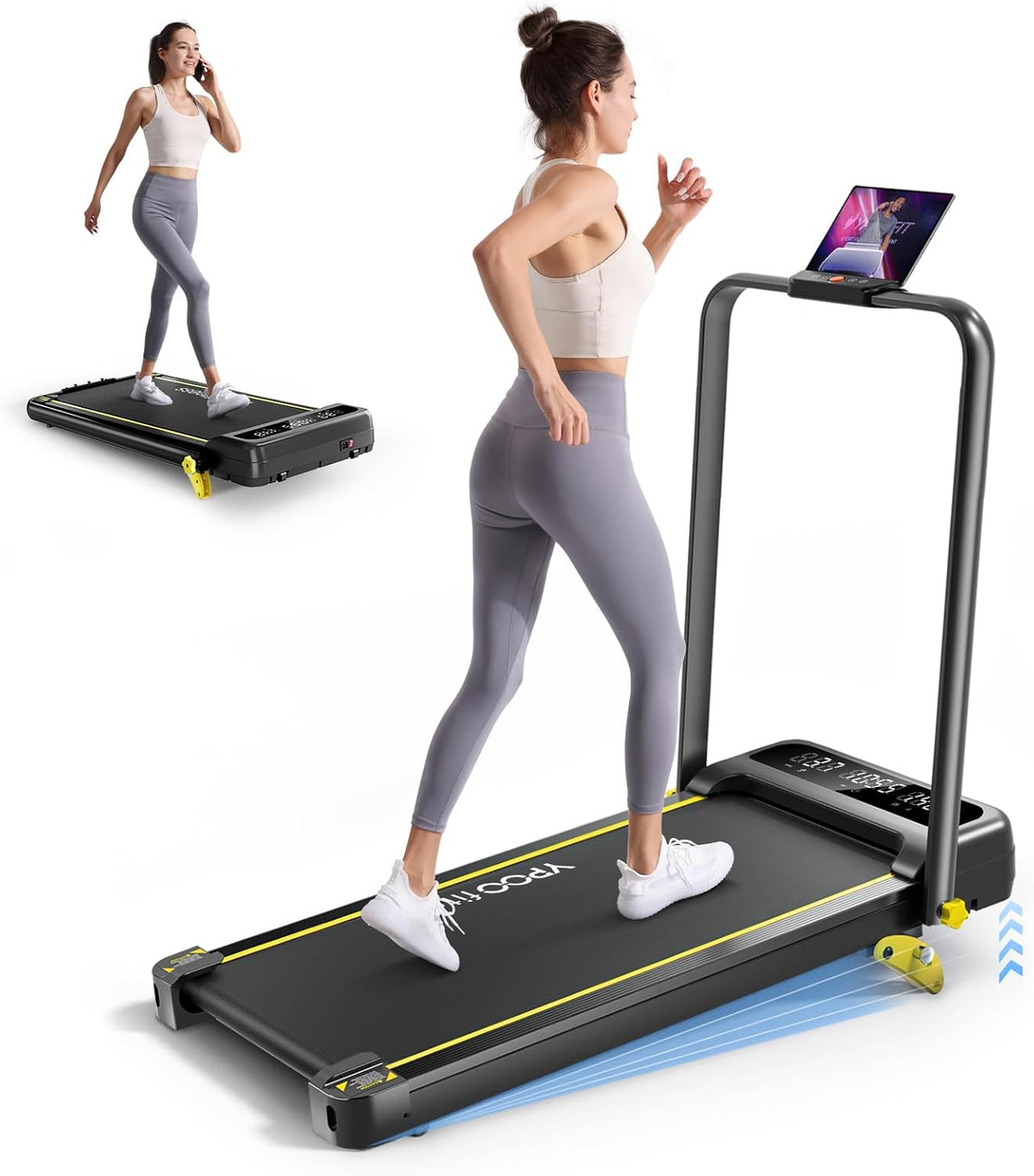 Loopband – Walking Pad – Treadmill – Fitnessband – Inklapbare Loopband – 3-in-1 Helling Tot 8% – Max Belastbaar 140 kg