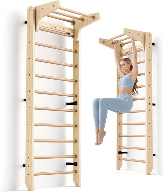 Multifunctionele gymnastiek Zweedse ladder,Wandgemonteerde houten gymnastiekbar,Indoor Home Gym voor kinderen en volwassenen