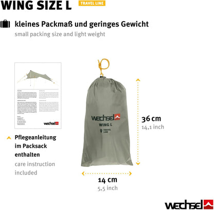 Wechsel Tents Wing L – Stevige Waterdichte Canvas Luifel voor Tenten en Hangmatten - Travel Line