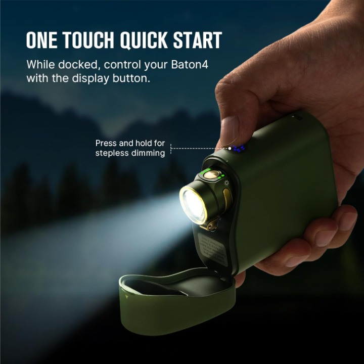 Zaklamp - Tactische Zaklamp - Oplaadbare - Mini LED Zaklamp - Dimbare - met Oplaadhouder - 190 Dagen Werktijd - 1300Lm - 170m Lichtbereik - IPX8 - Super Heldere - voor Dagelijks Gebruik - Camping - Noodsituatie - Groen - QUORE