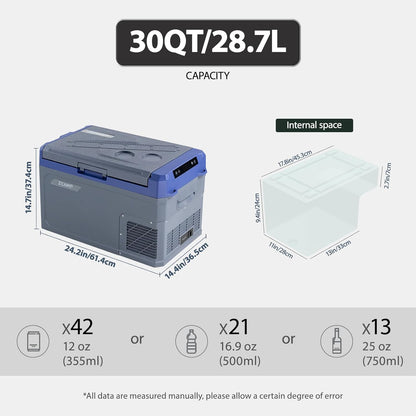 GE30 30L Koelbox, 12V, Mini-Koelkast, Elektrische Compressor, Auto-Koelkast, Camping, Vriesbox, Klein, Draagbaar, Voor Auto, Vrachtwagen, Boot, Camper