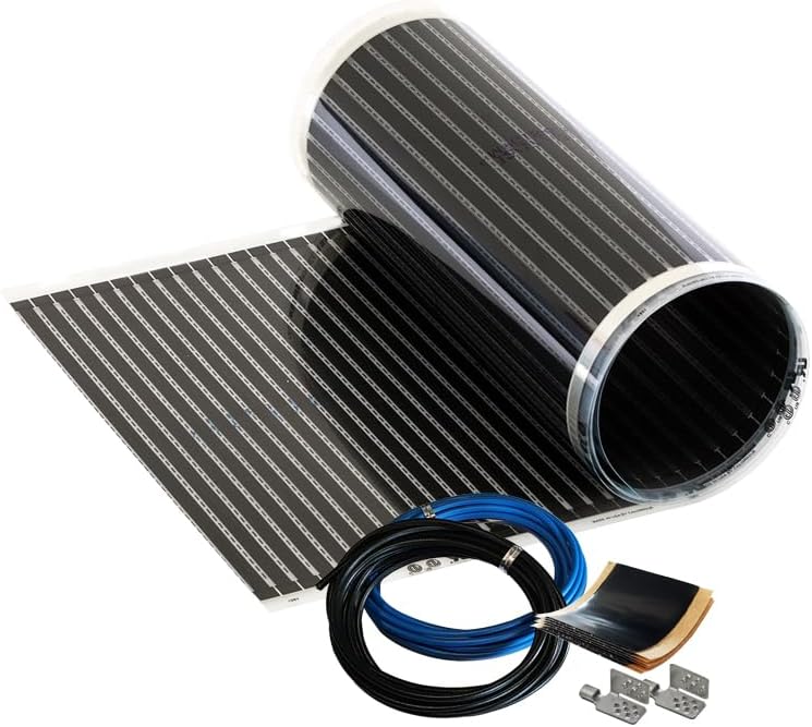 Infraroodverwarmingsfolie Vloerverwarmingskit 100cm breed 220 W/m2-4,0 m2 - effectieve en energiebesparende verwarming voor nieuwbouw of renovatie van oude gebouwen
