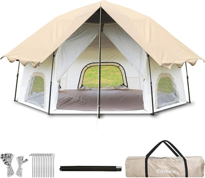 Chihee Pop-up staande tent, campingtent, familiekabinetent met luifel, veranda, 3-persoons, outdoortent met schermruimte, grote capaciteit, waterdicht en winddicht, eenvoudige opbouw, wandelen