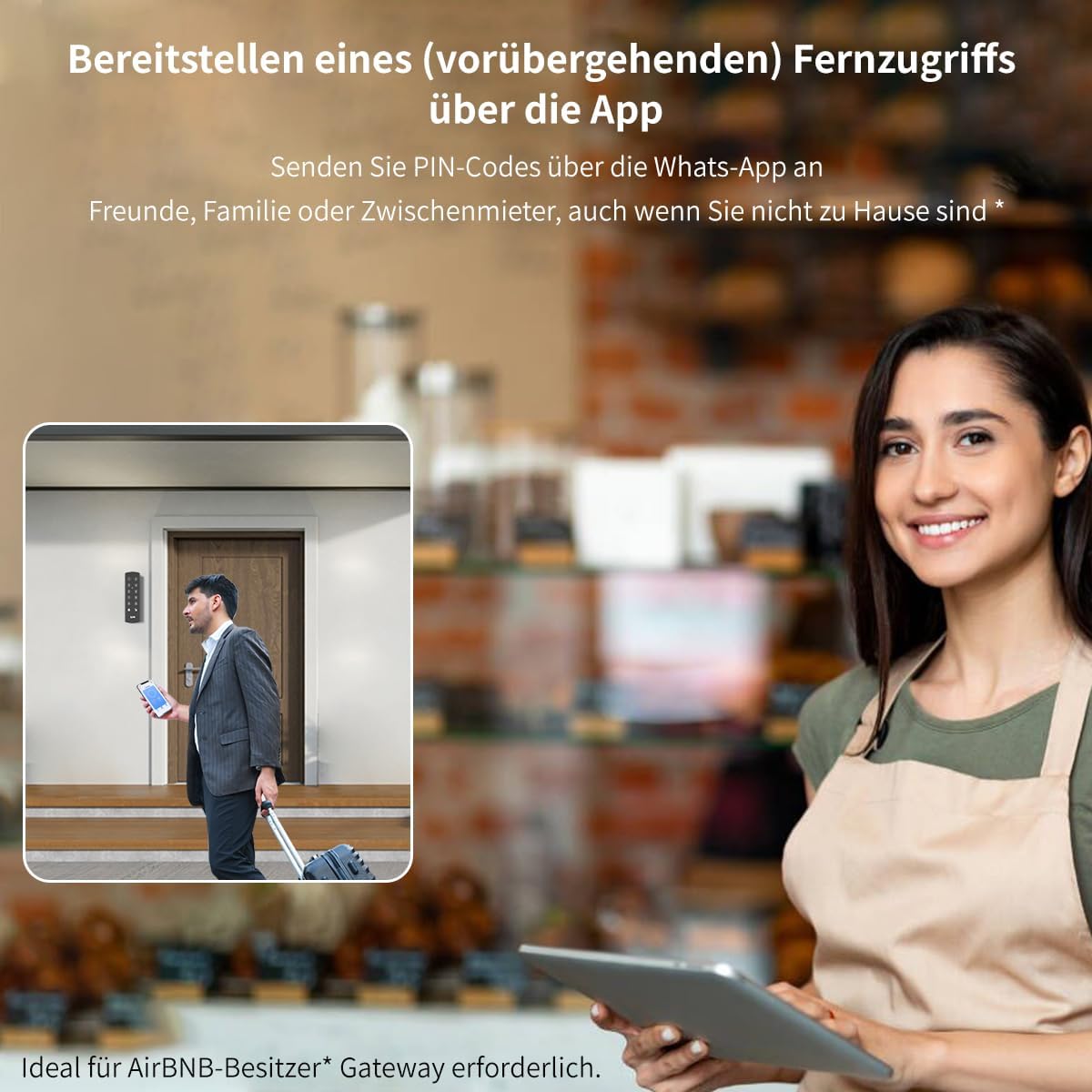 Elektronisch deurslot met toetsenbord, slotcilinder 35/35 wifi Smart Lock, deur ontgrendelen via NFC-kaarten, cijfercode, app wifi-bediening, sleutel, slim deurslot met oplader.