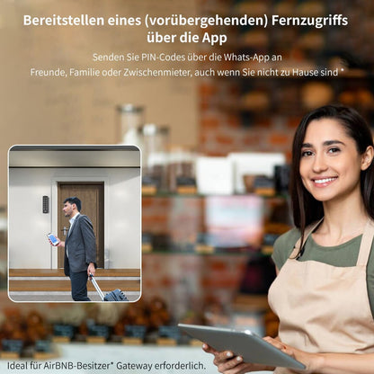 Elektronisch deurslot met toetsenbord, slotcilinder 35/35 wifi Smart Lock, deur ontgrendelen via NFC-kaarten, cijfercode, app wifi-bediening, sleutel, slim deurslot met oplader.