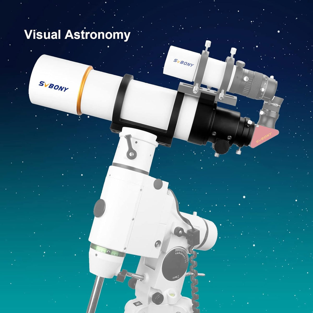 Svbony SV48P Telescoop Refractor OTA, 90mm F5,5 Telescopen voor Volwassenen, FMC Achromatische Lens, Dubbele Snelheidsfocuser, 360° Rotator, voor Visuele Observatie van Maanplaneten Astrofotografie