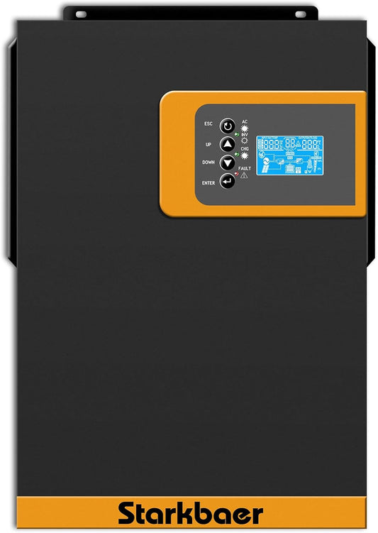 5,5 kW hybride omvormer, off-grid zuivere sinusomvormer, 48 V DC naar 230 V AC, met 100 A MPPT-zonnelaadregelaar, voor lood- en lithiumbatterijen (5,5 kW 48 V)