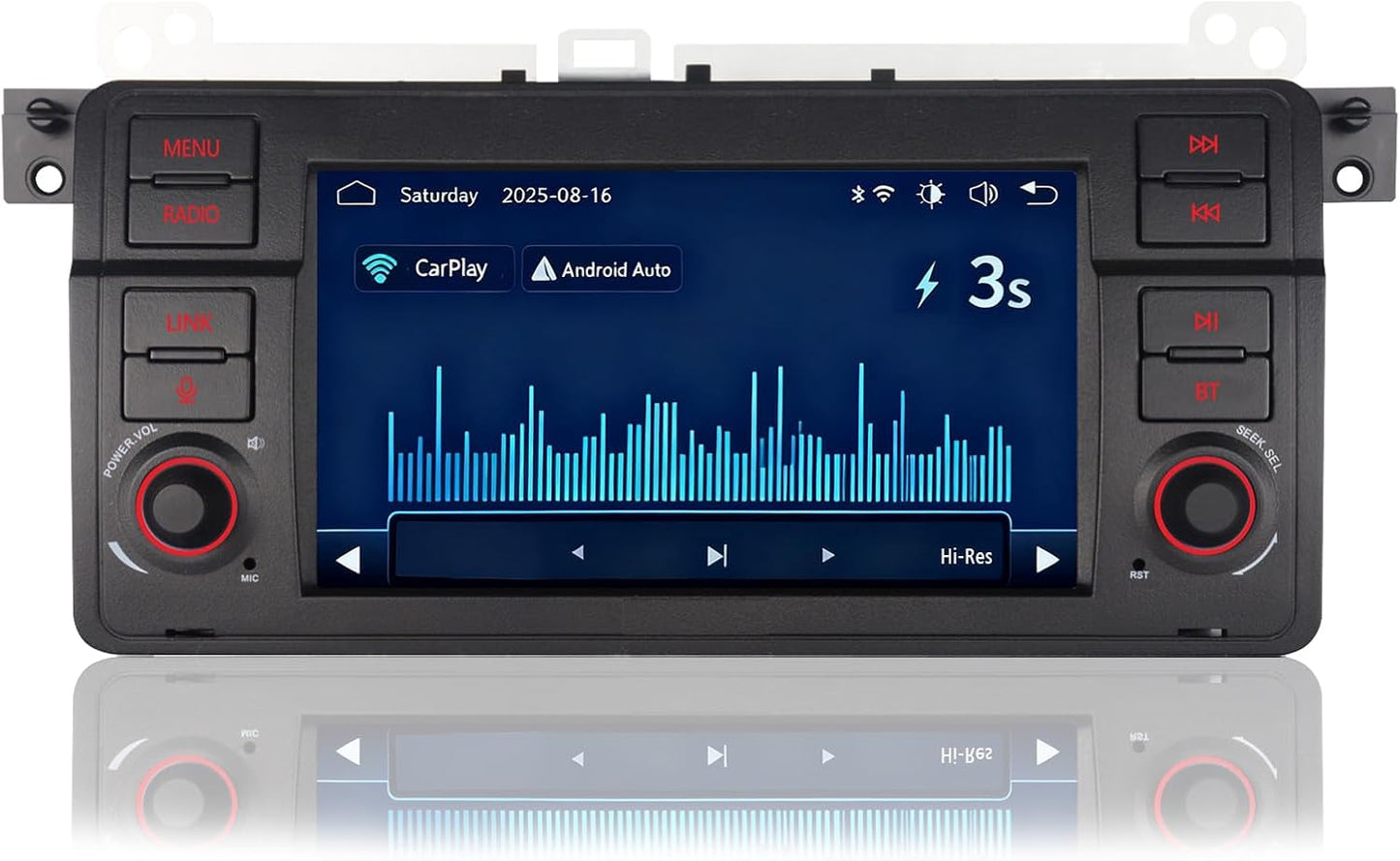 Autoradio BMW E46 – Auto Stereo – Multimedia Speler – Navigatiesysteem – Radio Ontvanger – Draadloze CarPlay & Android Auto – Linux Systeem Snelle Start – Touchscreen Bluetooth USB FM AM