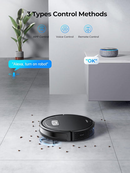 Laresar Clean Stofzuigerrobot, 4500 Pa stofzuigerrobot, automatische reiniging, 3-in-1, lange batterijduur, compatibel met Alexa/WLAN/app, voor dierenharen, vloer (Evol 3)