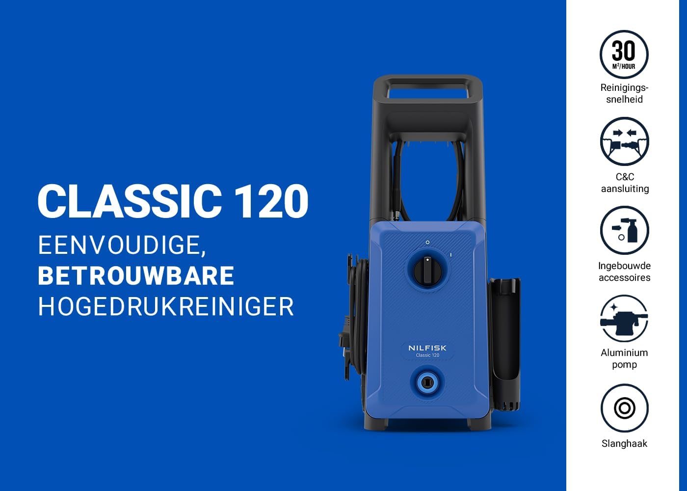 Hogedrukreiniger – Waterdrukreiniger – Buitenreiniger – Terrasreiniger – Autoreiniger – 120 Bar Werkdruk – 1600 Watt Motor