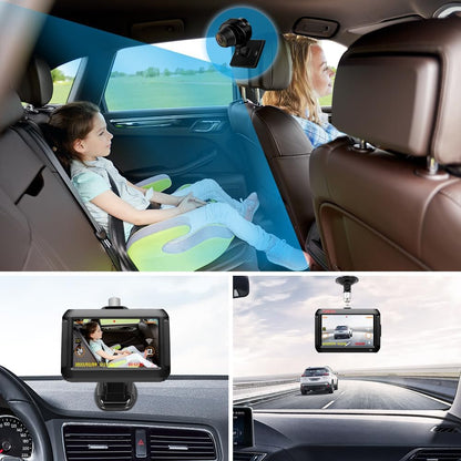 Auto Dashcam – Dashboardcamera – Autocamera – Rijregistratiecamera – Camera Voor Auto – Dubbele Voor- En Achtercamera Met 4 Inch Scherm – 1080P Full HD En Realtime TPMS Bandenspanningsbewaking