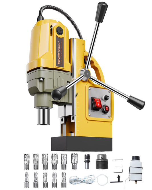 VEVOR Portable Electric Column Drilling Machine, 1400 W Motor, 40 mm Drill Diameter, with 11 Core Drilling Points, Speed of 800 RPM, Metal Drilling Machine