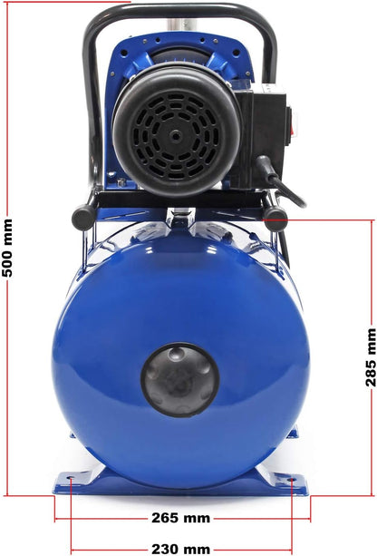 Drukwaterpomp – Waterpomp – Tuinpomp – Membraanpomp – Drukketel – 19 Liter Membraanketel – 1200W Motorvermogen – 3400 L/uur Debiet