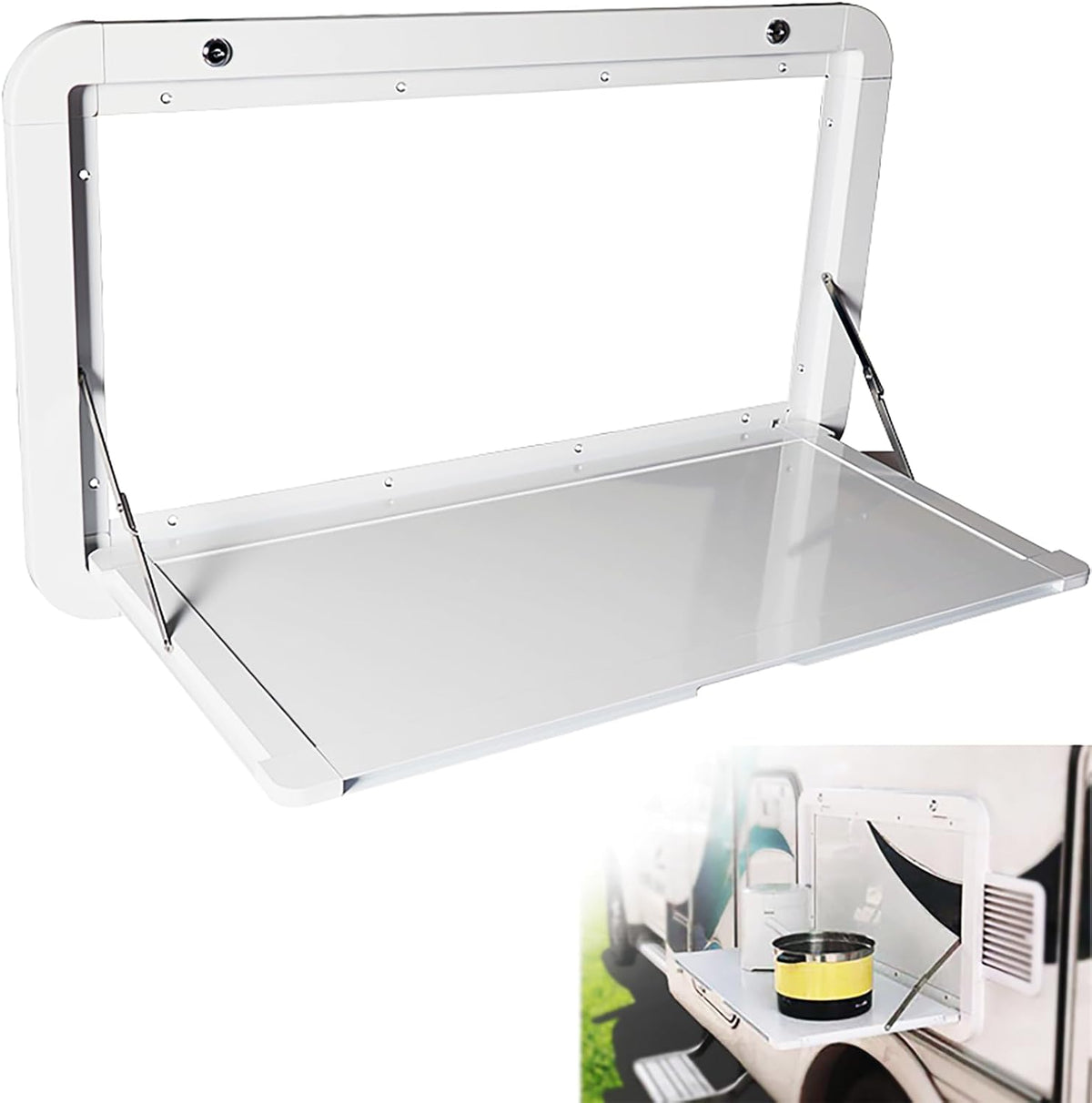 Opvouwbare Picknick Tafel voor Campervan - Buiten Wandtafel Kit Met Afsluitbare Muur Bevestiging - Aluminium Legering voor Motor en Thuis